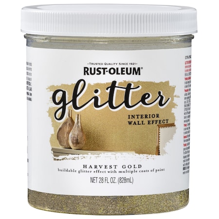 Rust-Oleum Glitter Paint, Glitter Havest Gold, 28 oz 360218